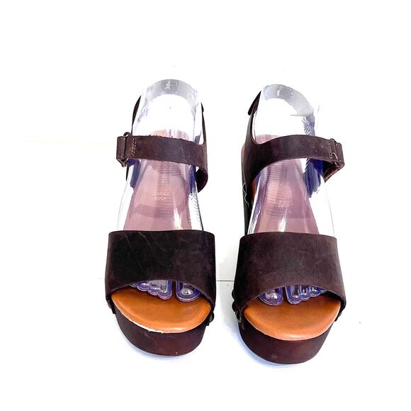 Avellini Boho Western Chunky Platform Women Sandals Size 40 US 9 Brown Studded - Picture 3 of 13